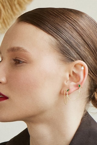 Piercing Mari - Prata banhada a ouro amarelo