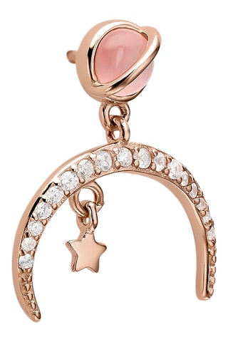 Piercing Oksana - Prata banhada a ouro rosa e olho de gato