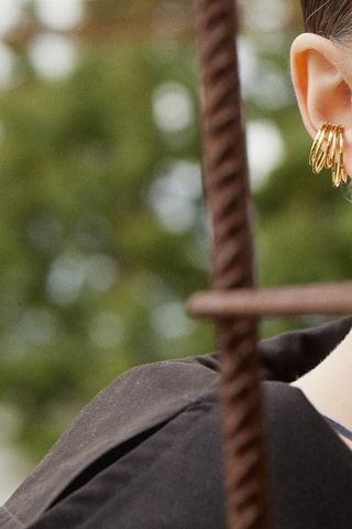 Piercing Méduse - Prata banhada a ouro amarelo