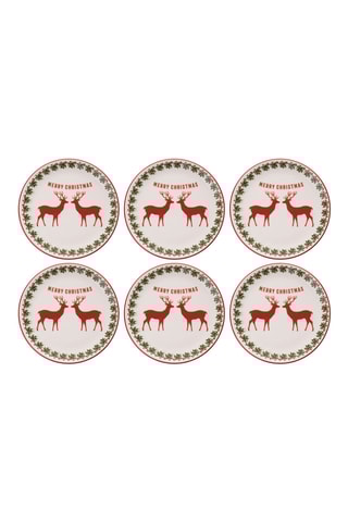 6 assiettes à dessert en porcelaine - 19,3 cm