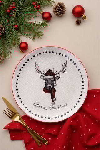 6 assiettes à dessert en porcelaine - 19,3 cm