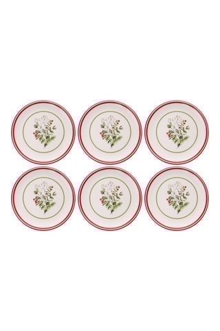 6 assiettes à dessert en porcelaine - 19,3 cm