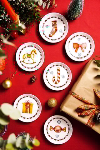 6 assiettes à dessert en céramique - 10 cm