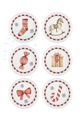 6 assiettes à dessert en céramique - 10 cm