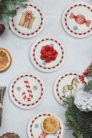 6 assiettes à dessert en céramique - 10 cm