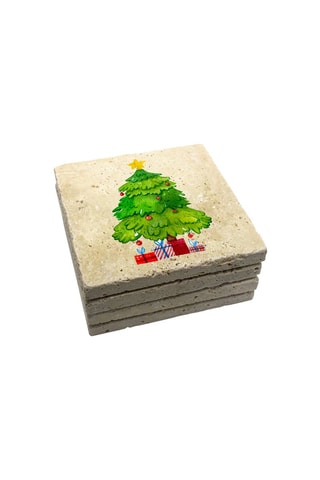 4 dessous de verre en pierre  10 x 10 x 1 cm