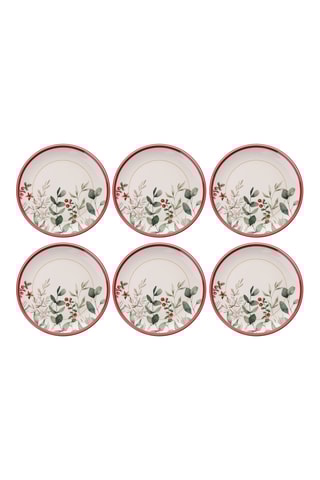 6 assiettes plates en céramique - 25,5 cm