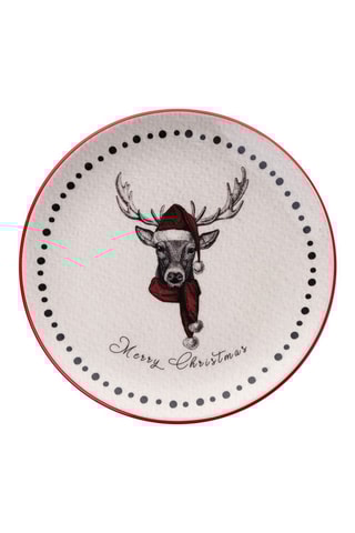 6 assiettes plates en céramique - 25,5 cm