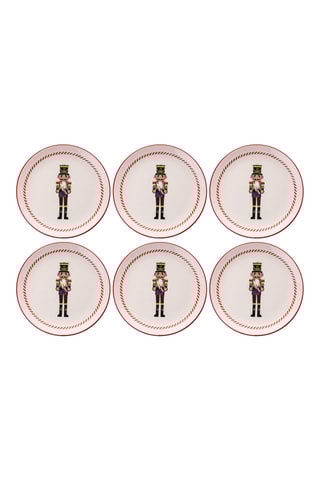 6 assiettes plates en céramique - 25,5 cm