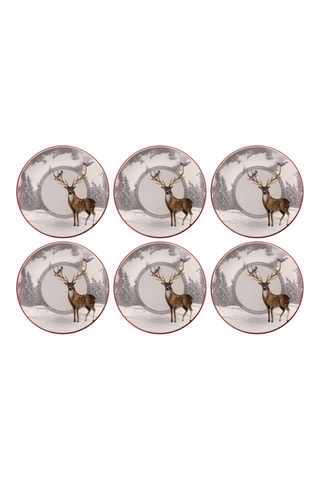 6 assiettes plates en céramique - 25,5 cm