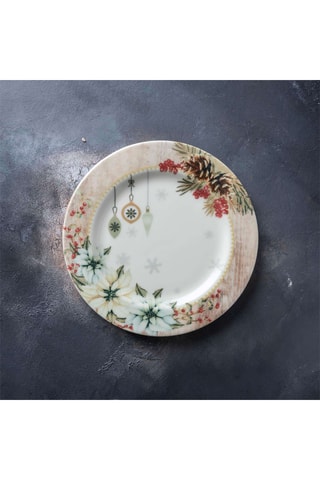 6 assiettes plates en porcelaine - 20 cm