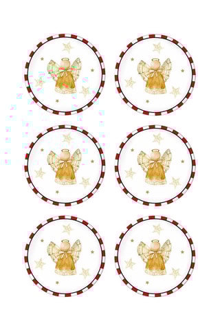 6 assiettes à dessert en céramique - 10 cm