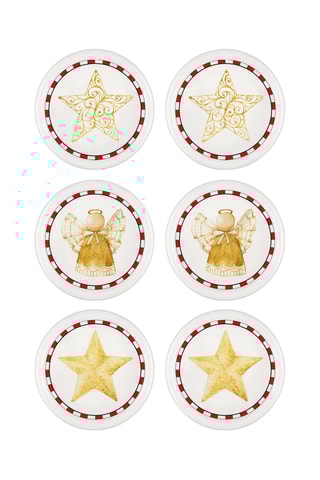 6 assiettes à dessert en céramique - 10 cm