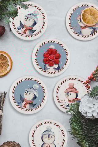 6 assiettes à dessert en céramique - 10 cm