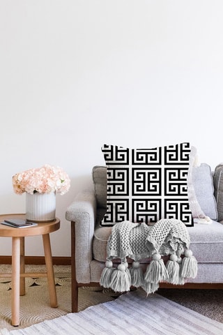 Almofada Son - 43 x 43 cm - Preto e branco