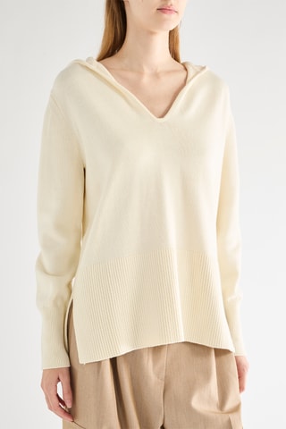 Camisola em lã merino - Cru