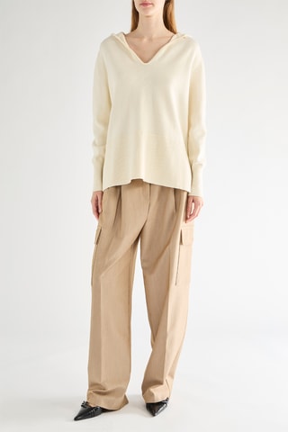 Camisola em lã merino - Cru