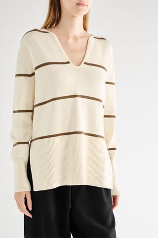 Camisola em lã merino - Cru