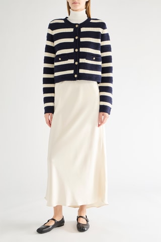 Casaco em lã merino - Azul-marinho