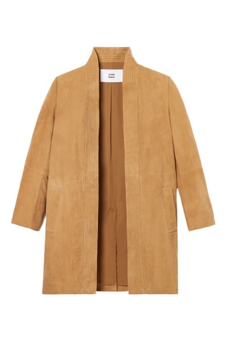 Casaco em couro de ­cordeiro - Bege