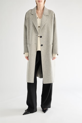 Sobretudo em lã - Cinzento-claro