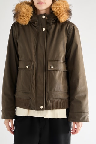 Casaco com capuz - Caqui