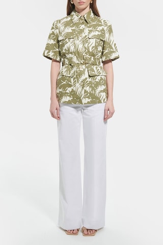 Casaco saariano de linho - Verde