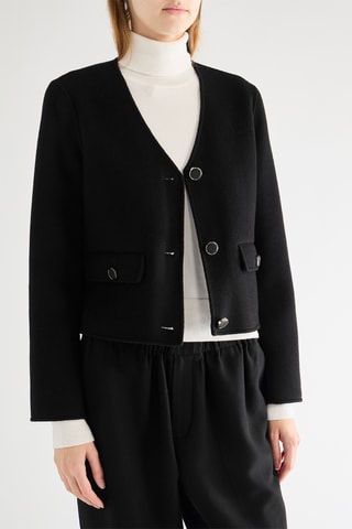 Casaco reversível em lã - Preto