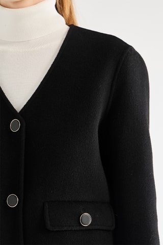 Casaco reversível em lã - Preto