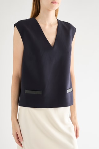 Top sem mangas - Azul-marinho