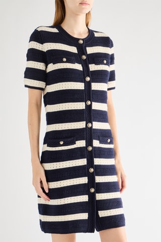 Vestido-camisa em lã merino - Cru