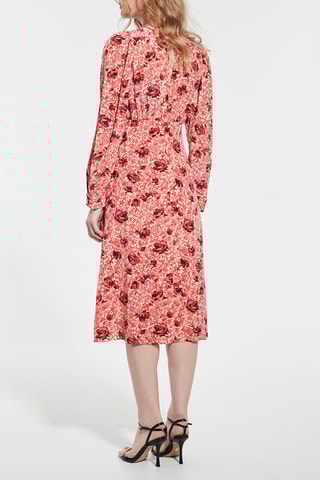 Vestido traçado de seda - Vermelho