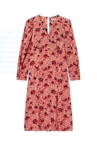 Vestido traçado de seda - Vermelho