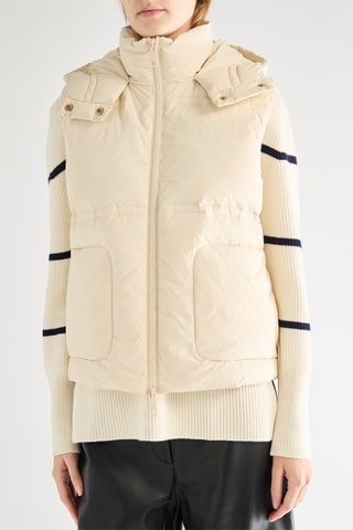 Colete acolchoado com capuz - Cru