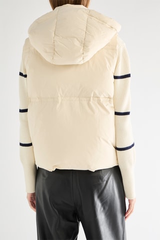 Colete acolchoado com capuz - Cru