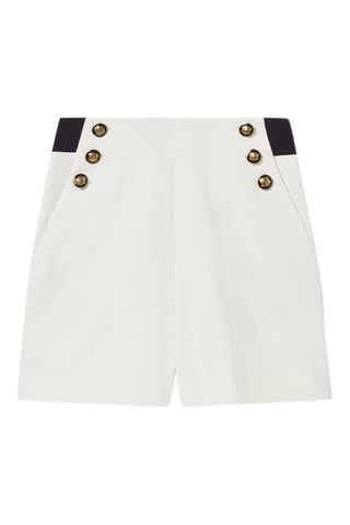 Calças direitos cintura alta - Cru