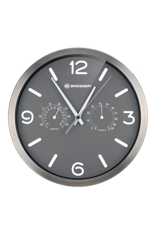 Horloge murale MyTime ND DCF Thermo - 25 cm - Gris foncé - Bresser