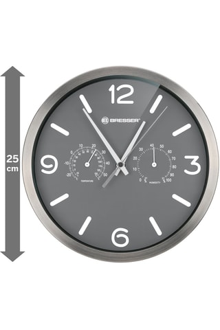 Horloge murale MyTime ND DCF Thermo - 25 cm - Gris foncé - Bresser