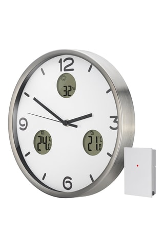 Horloge - 30 cm - Blanc et argenté