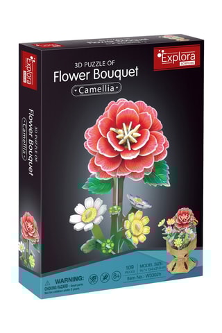 Maquette 3D Bouquet de fleurs camélia - 109 pièces - Dès 8 ans