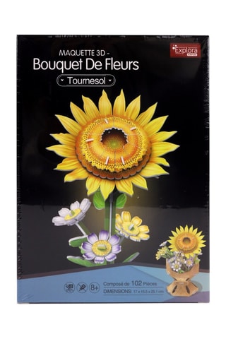 Maquette 3D Bouquet de fleurs tournesol - 102 pièces - Dès 8 ans