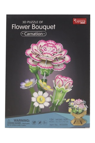 Maquette 3D Bouquet de fleurs œillet - 134 pièces - Dès 8 ans