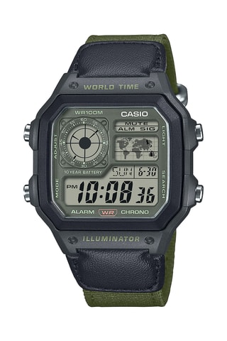 Digitaal Nato Stoffen Horloge - Chronometer - Groen en Zwart
