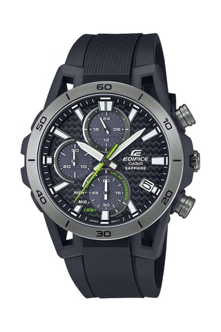Montre Edifice à quartz en résine - Chronographe - Noir et gris