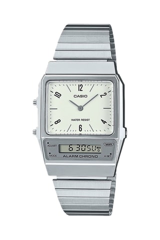 Stalen Quartz Horloge Casio Collection - Chronometer - Zilverkleurig