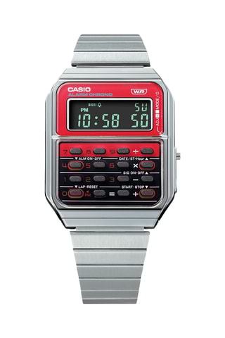 Stalen Quartz Horloge Casio Collection - Chronometer - Zilverkleurig