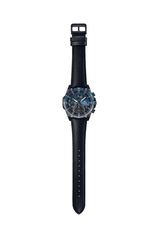 Leren Quartz Horloge - Zwart en Blauw