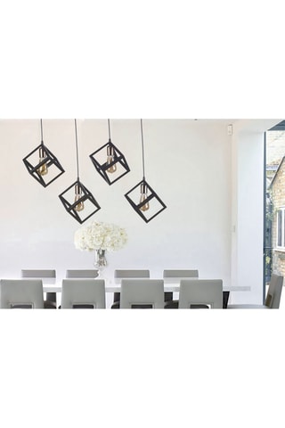 Suspension Siyaha - Noir et gris - 4 x 60 W