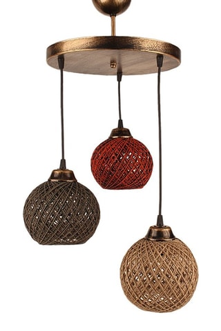 Suspension - Bronze et marron - 3 x 60 W
