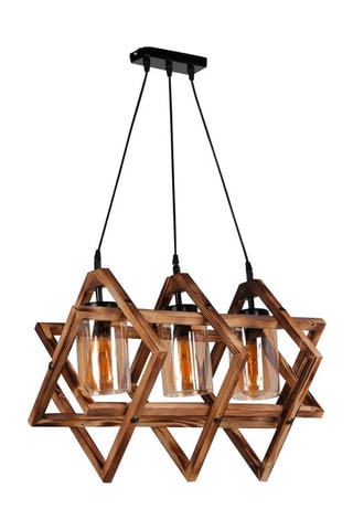 Suspension en bois Berlin Naturel et noir